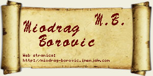 Miodrag Borović vizit kartica
